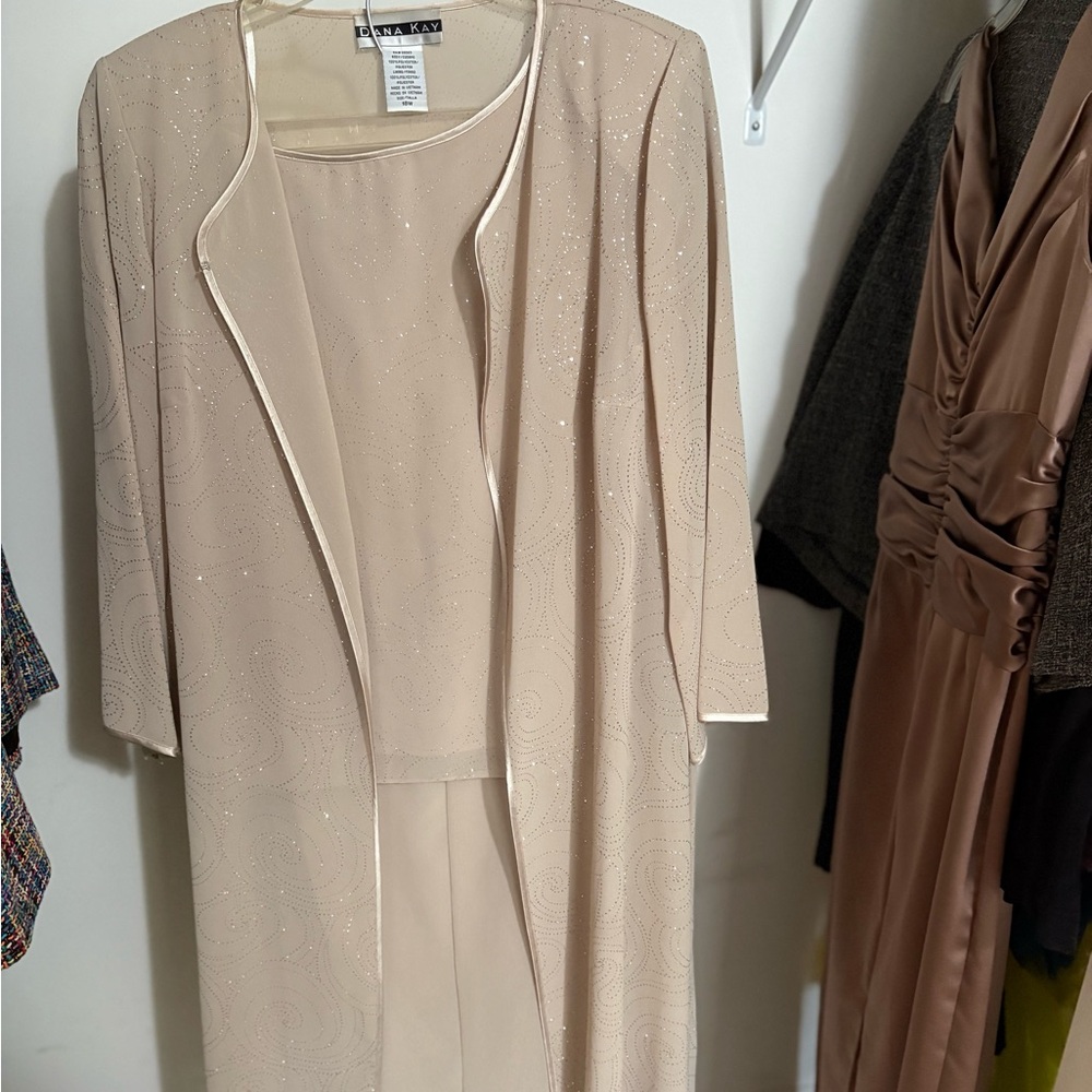 Dana Kay Sparkling Beige Dress Set